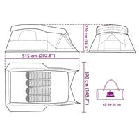 Tent met luifel 4-persoons waterdicht groen - thumbnail