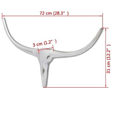 VidaXL Stierenkop voor aan de muur aluminium 72 cm zilverkleurig