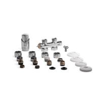 Radiator Onderblok Wiesbaden Recht Chroom (Voor midden aansluiting) - thumbnail