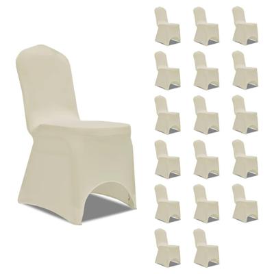 VidaXL Stoelhoezen stretch 18 st crème VidaXL Stoelhoezen stretch 18 st crème