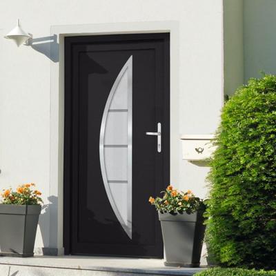 Voordeur 88x200 cm PVC antracietkleurig