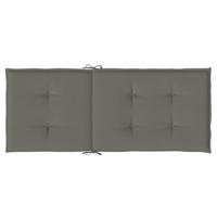 Stoelkussens 6 st hoge rug 120x50x4 cm stof donkergrijs - thumbnail