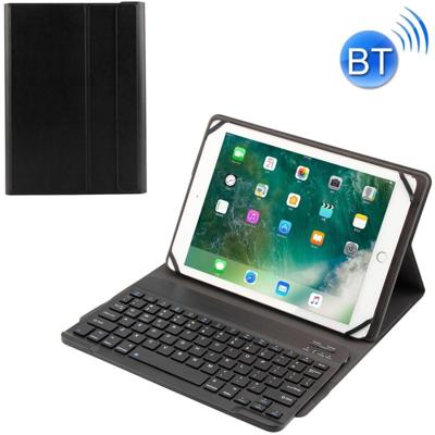TY-1031 universele Bluetooth 3 0 ABS geborsteld textuur toetsenbord + lederen case voor iOS Windows Android Tablet PC tussen 9-10.5 inch (zwart)