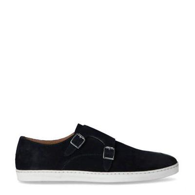 Manfield suède gespschoenen donkerblauw