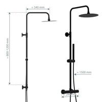 Schütte AQUADUCT Hoofddouche-Set | Thermostatische mengkraan | Mat zwart - 60074 - thumbnail