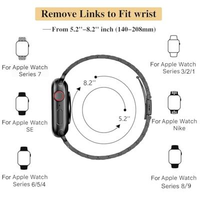 Stalen slim fit band - Zwart - Geschikt voor Apple watch 38mm / 40mm / 41mm / 42mm