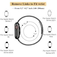 Stalen slim fit band - Zwart - Geschikt voor Apple watch 38mm / 40mm / 41mm / 42mm - thumbnail