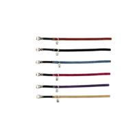 Suede kattenbandje met elastiek en bel - Beige - thumbnail