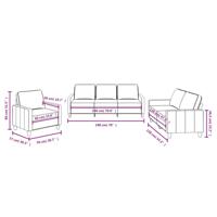 3-delige Loungeset met kussens stof donkergrijs - thumbnail