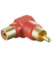 Goobay 11686 RCA adapter 90°; rood - RCA vrouwtje > RCA mannetje