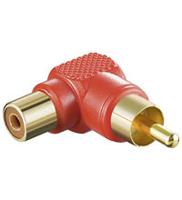 Goobay 11686 RCA adapter 90°; rood - RCA vrouwtje > RCA mannetje - thumbnail