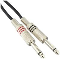 Adam Hall K3TPC0100 Audio Aansluitkabel [2x Cinch-stekker - 2x Jackplug male 6,3 mm (mono)] 1 m Zwart - thumbnail