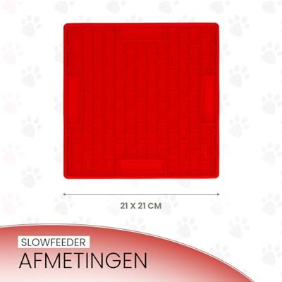 Eat Slow Live Longer Lick Mat Bones Red