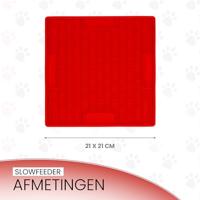 Eat Slow Live Longer Lick Mat Bones Red - thumbnail