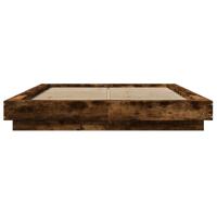 Bedframe bewerkt hout gerookt eikenkleurig 120x190 cm - thumbnail