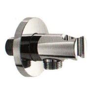 Handdouchehouder Hotbath Mate Met Uitlaat 6x6.5 cm Rond Geborsteld Nikkel - thumbnail