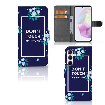 Samsung Galaxy A35 Portemonnee Hoesje Flowers Blue DTMP Samsung Galaxy A35 Portemonnee Hoesje Flowers Blue DTMP