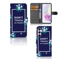 Samsung Galaxy A35 Portemonnee Hoesje Flowers Blue DTMP - thumbnail