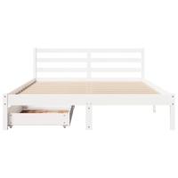 Bedframe zonder matras massief grenenhout wit 135x190 cm - thumbnail