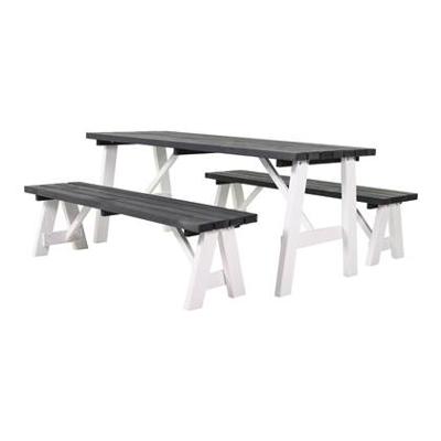 Rodeo houten picknicktafel wit/grijs Rodeo houten picknicktafel wit/grijs