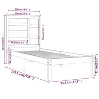 Bedframe massief hout 90x190 cm - thumbnail