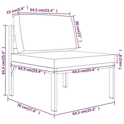 11-delige Loungeset met kussens aluminium antracietkleurig - thumbnail
