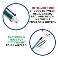 Bic 4 Colours Original 4-kleurenbalpen, 0,32 mm, klassieke inktkleuren, lichaam blauw - thumbnail