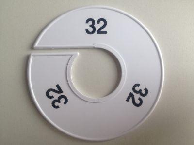 Maatring 11 cm wit/zwart 32