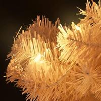 Kunstkerstboom met verlichting en standaard 150 cm PVC wit - thumbnail