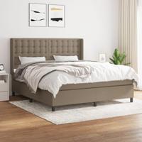Boxspring met matras stof taupe 160x200 cm - thumbnail