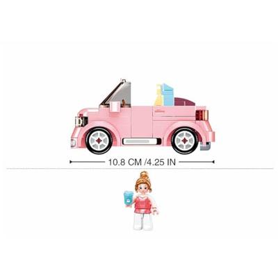 Sluban Qmini roze cabriolet : 245 stuks (m38-b1086)