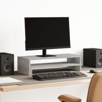 VidaXL Monitorstandaard 54x22x15 cm bewerkt hout betongrijs - thumbnail