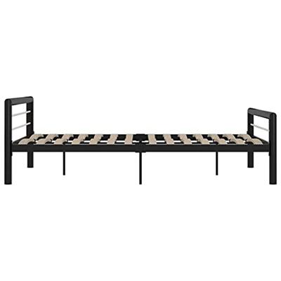 Bedframe metaal zwart en wit 180x200 cm