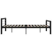 Bedframe metaal zwart en wit 180x200 cm - thumbnail