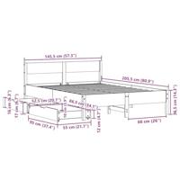 Bedframe zonder matras massief grenenhout 140x200 cm - thumbnail