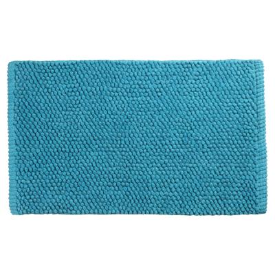 Differnz Popcorn badmat geschikt voor vloerverwarming 100% katoen 50 x 80 cm petrol