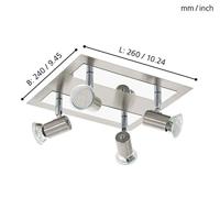 Eglo Led plafondspotRottelo Square 4-lichts Led nikkel mat - 90916 - thumbnail
