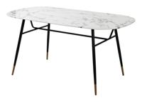 Artistiq Eettafel 'Steffani' Deens Ovaal, Marmerlook, 160 x 90cm - thumbnail