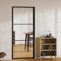 VidaXL Binnendeur 93x201,5 cm esg-glas en aluminium zwart - thumbnail