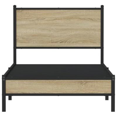 Bedframe zonder matras metaal sonoma eikenkleurig 75x190 cm