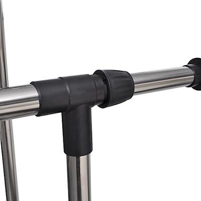 VidaXL Kledingrek verstelbaar met 4 wieltjes en 2 ophangrails VidaXL Kledingrek verstelbaar met 4 wieltjes en 2 ophangrails