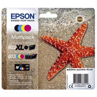 Epson 603 XL inktcartridge 1 stuk(s) Origineel Hoog (XL) rendement Zwart, Cyaan, Magenta, Geel Epson 603 XL inktcartridge 1 stuk(s) Origineel Hoog (XL) rendement Zwart, Cyaan, Magenta, Geel