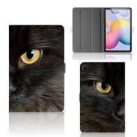 Samsung Galaxy Tab S6 Lite | S6 Lite (2022) Flip Case Zwarte Kat - thumbnail