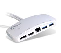 SIIG (JU-H30212-S1) Mini-DP Videodockingstation met USB 3.0 LAN-hub, wit Mini DP Dock met USB 3.0 LAN-hub, wit wit - thumbnail