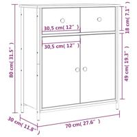 Dressoir 70x30x80 cm bewerkt hout sonoma eikenkleurig - thumbnail