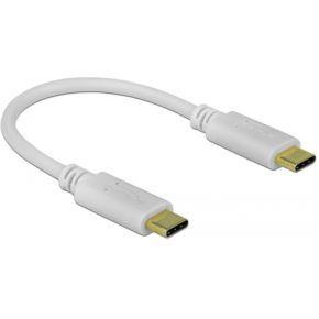 Delock USB-C-kabel USB-C stekker, USB-C stekker 0.15 m Wit 85357