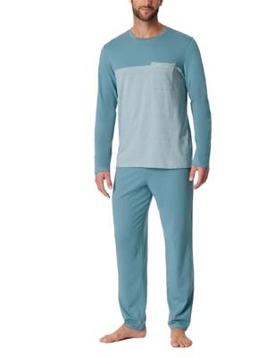 Schiesser Schiesser Pyjama Long bluegrey 181170 56/XXL