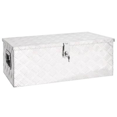 VidaXL Opbergbox 80x39x30 cm aluminium zilverkleurig VidaXL Opbergbox 80x39x30 cm aluminium zilverkleurig