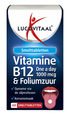 Lucovitaal Vitamine B12 & Foliumzuur Smelttabletten Lucovitaal Vitamine B12 & Foliumzuur Smelttabletten