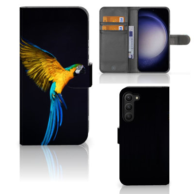 Samsung Galaxy S23 Plus | Telefoonhoesje | Met pasjeshouder | Papegaai